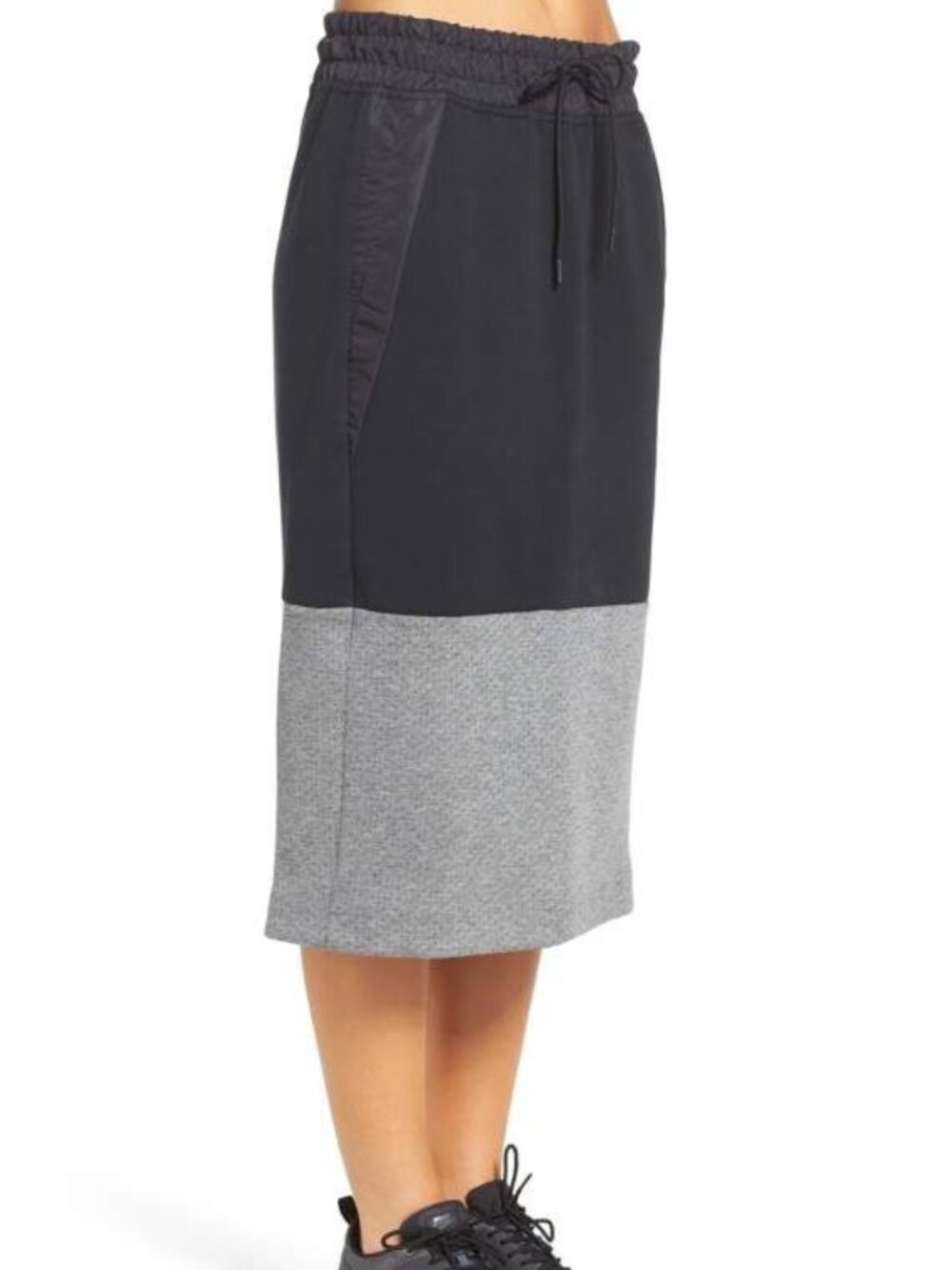 Nike Women's Black Gray Sportswear Tech Fleece Drawstring Pencil Skirt Size M